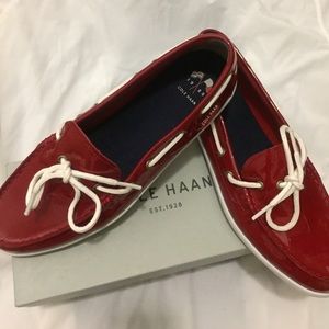 Cole Haan (Women’s) Red Patent Leather Deck Shoes